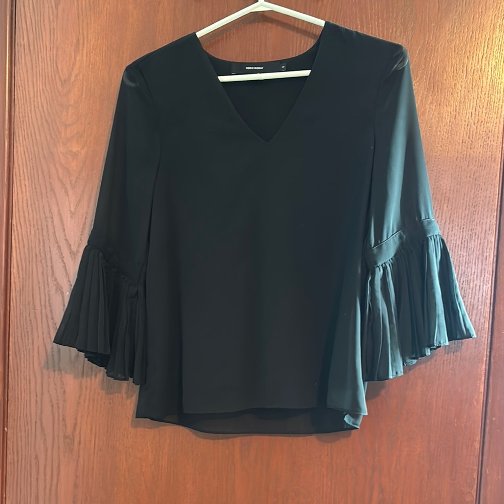 Elegant Black V-Neck Blouse